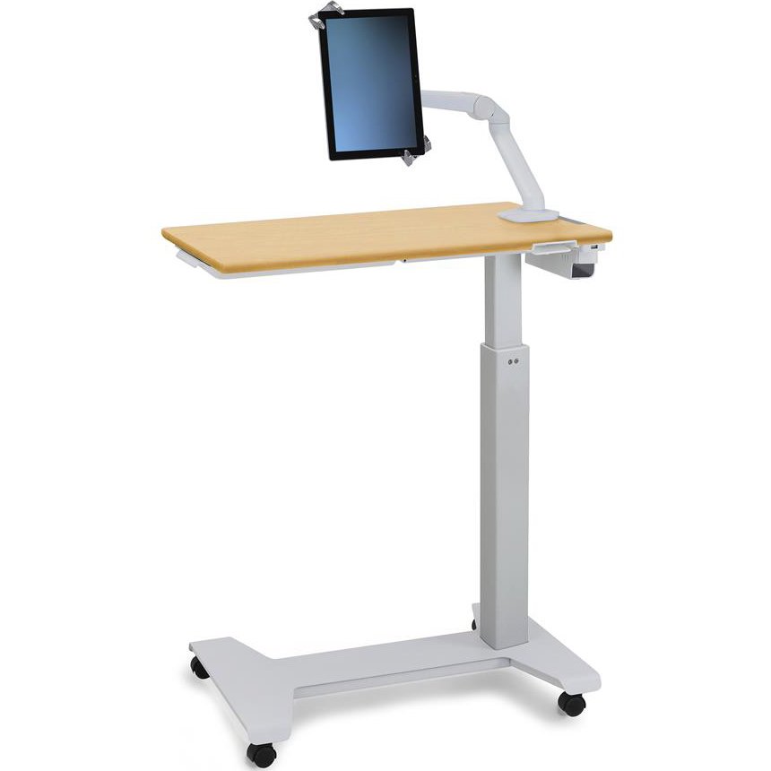 Ergotron 24-600-F13 SV Patient Overbed eTable w/ Tablet Arm (Maple)