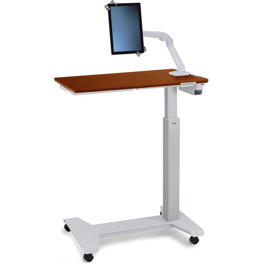 Ergotron 24-600-F58 SV Patient Overbed eTable w/ Tablet Arm (Cherry)