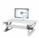 Standing Desk Converter with Single Monitor Arm in White, ErgoDirect EDW-3301D