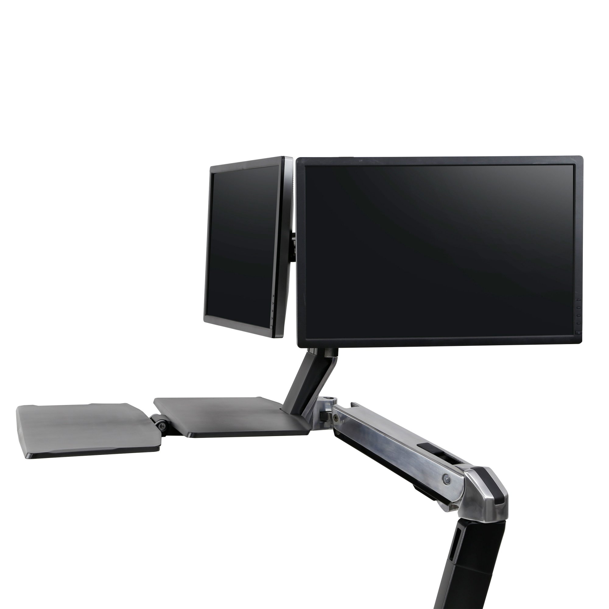 Ergotron 98-101-009 WorkFit Dual Monitor Double-Hinged Bow