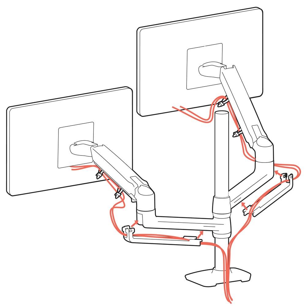 Ergotron 45-509-216 LX Dual Stacking Arm with Tall Pole (white)