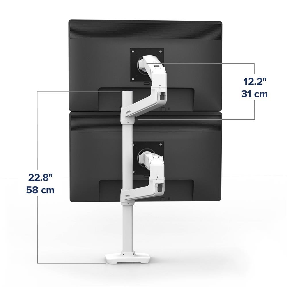 Ergotron 45-509-216 LX Dual Stacking Arm with Tall Pole (white)