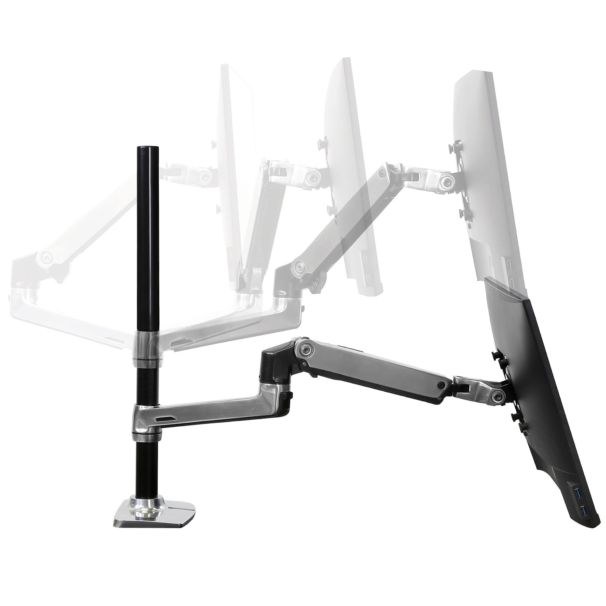 Ergotron 45-549-026 LX Dual Stacking Arm, Tall Pole (polished aluminum)
