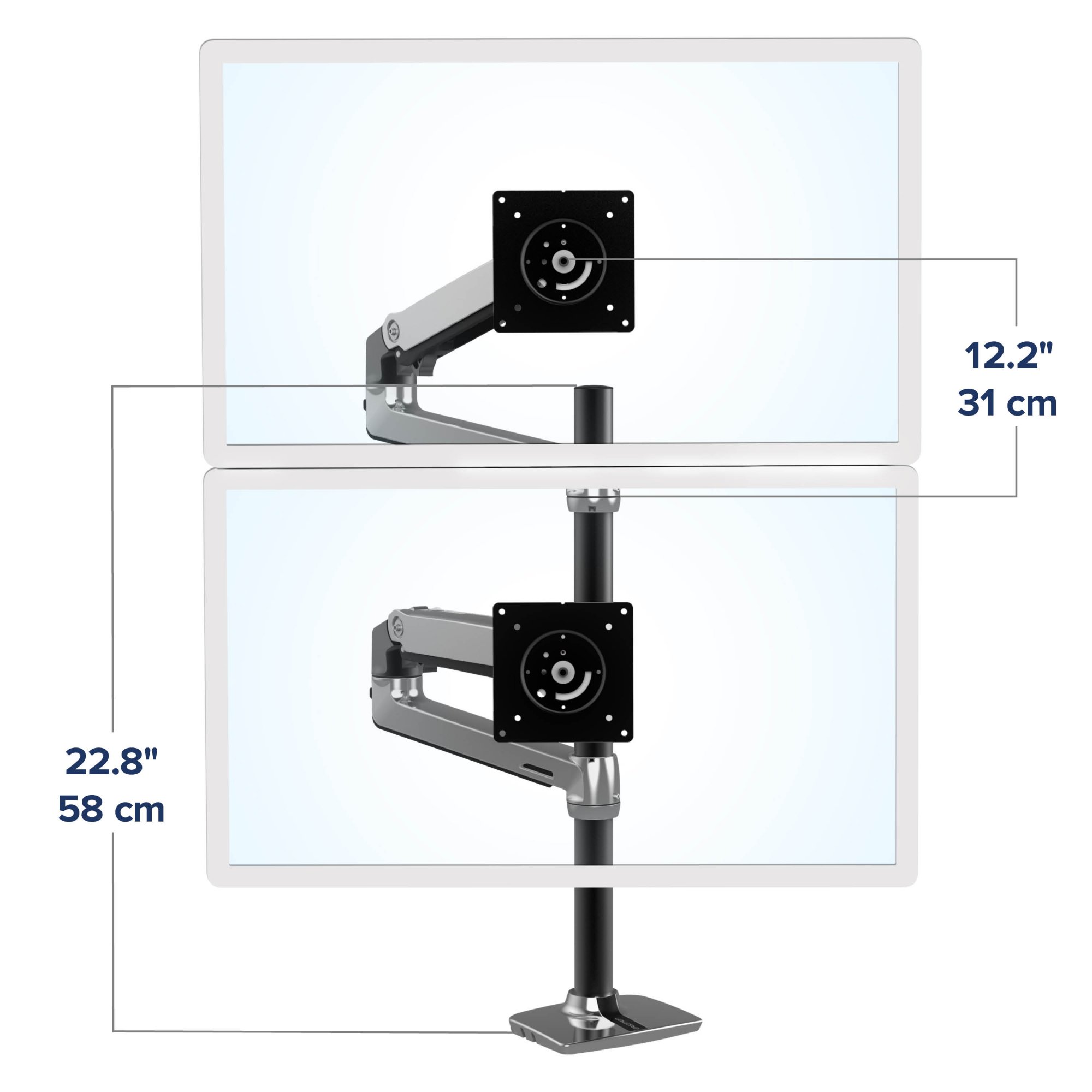 Ergotron 45-549-026 LX Dual Stacking Arm, Tall Pole (polished aluminum)