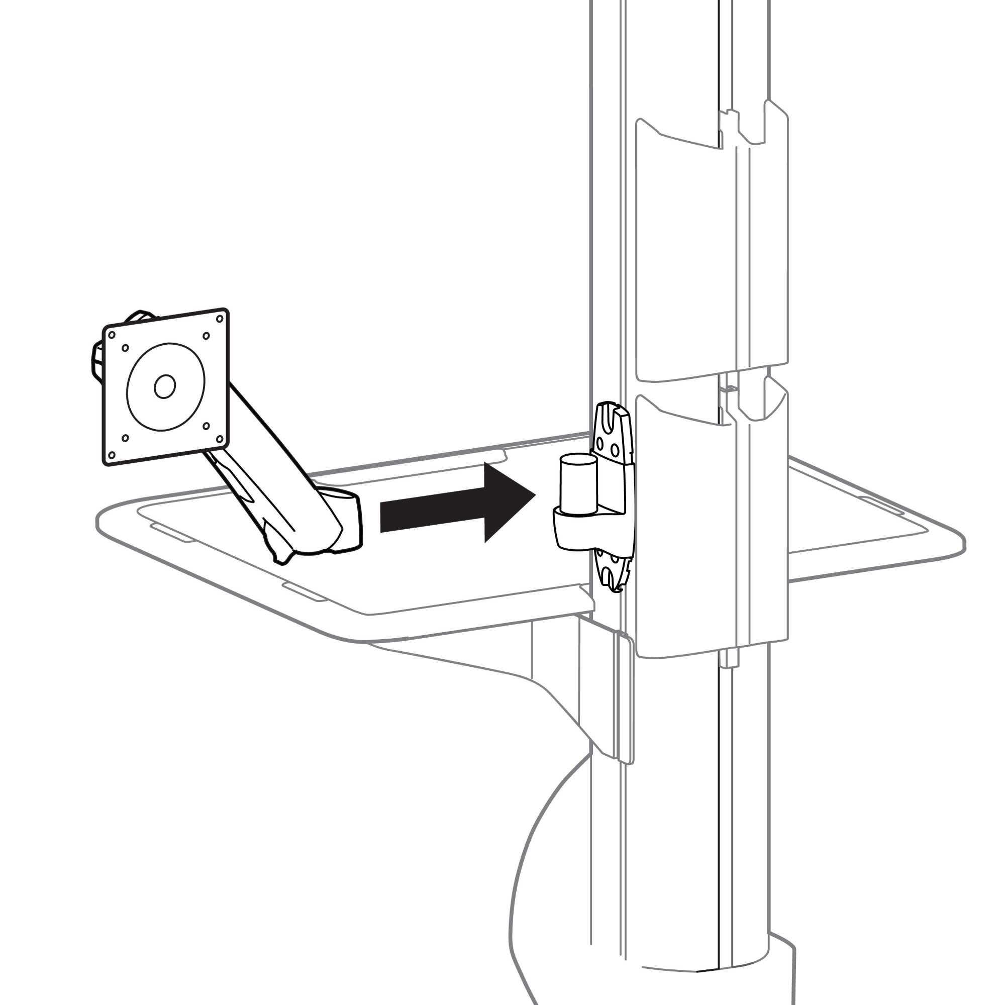 Ergotron 97-439 Arm Mounting Kit for T-Slot Channel Interface