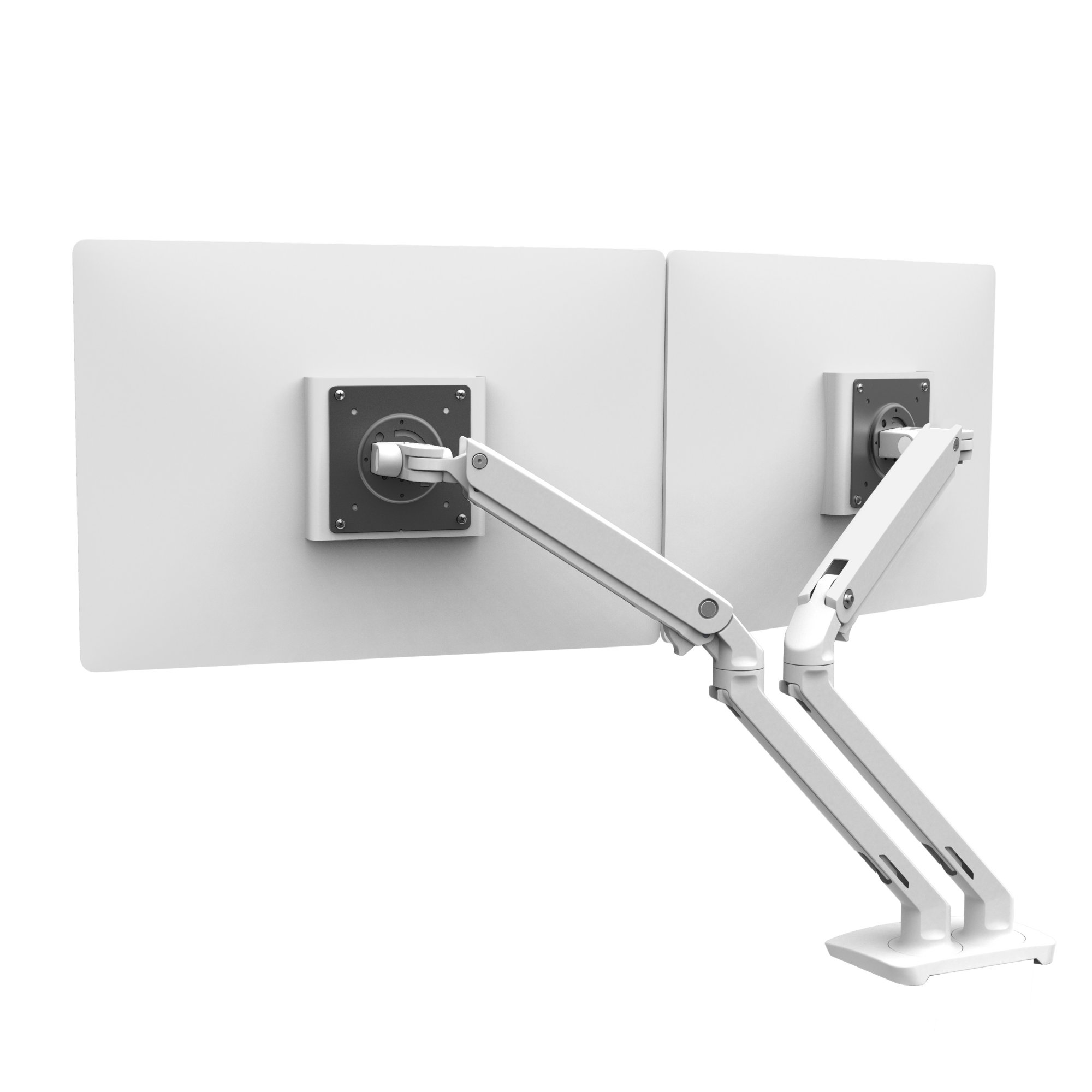 Rear view of Ergotron 45-496-216 MXV Desk Mount Dual Monitor Arm (white)