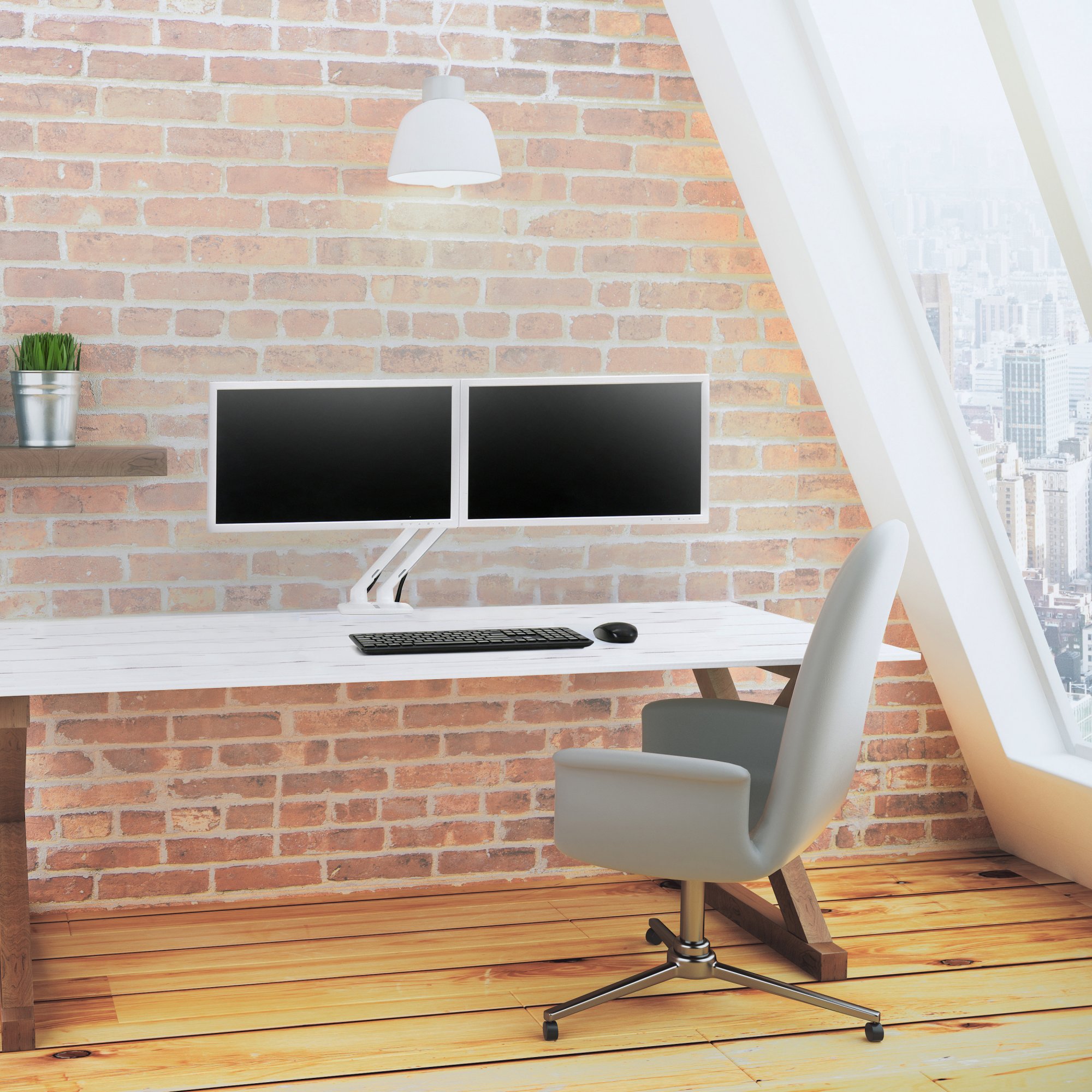 Ergotron 45-496-216 MXV Desk Mount Dual LCD Monitor Arm (white)