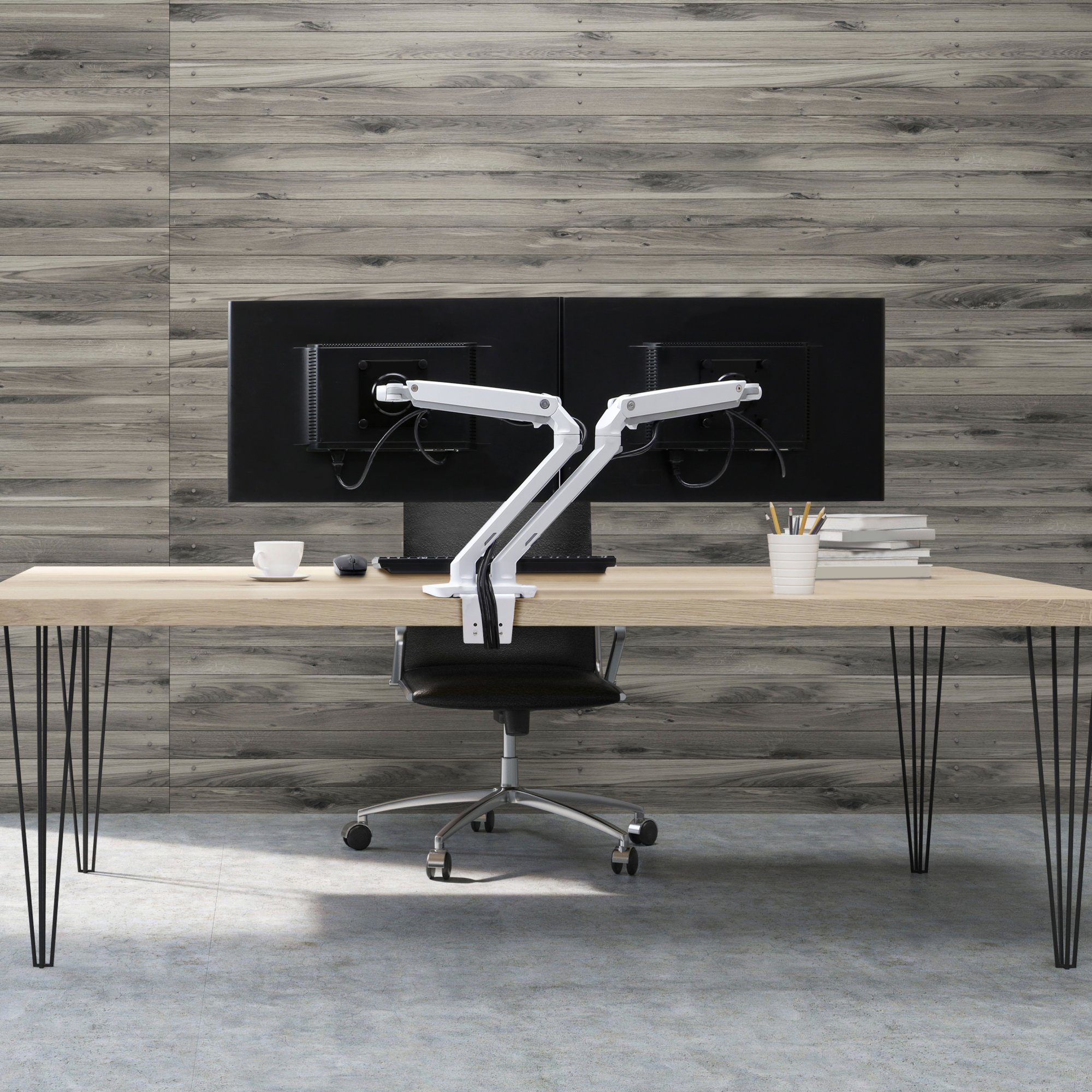 Ergotron 45-496-216 MXV Desk Mount Dual LCD Monitor Arm (white)