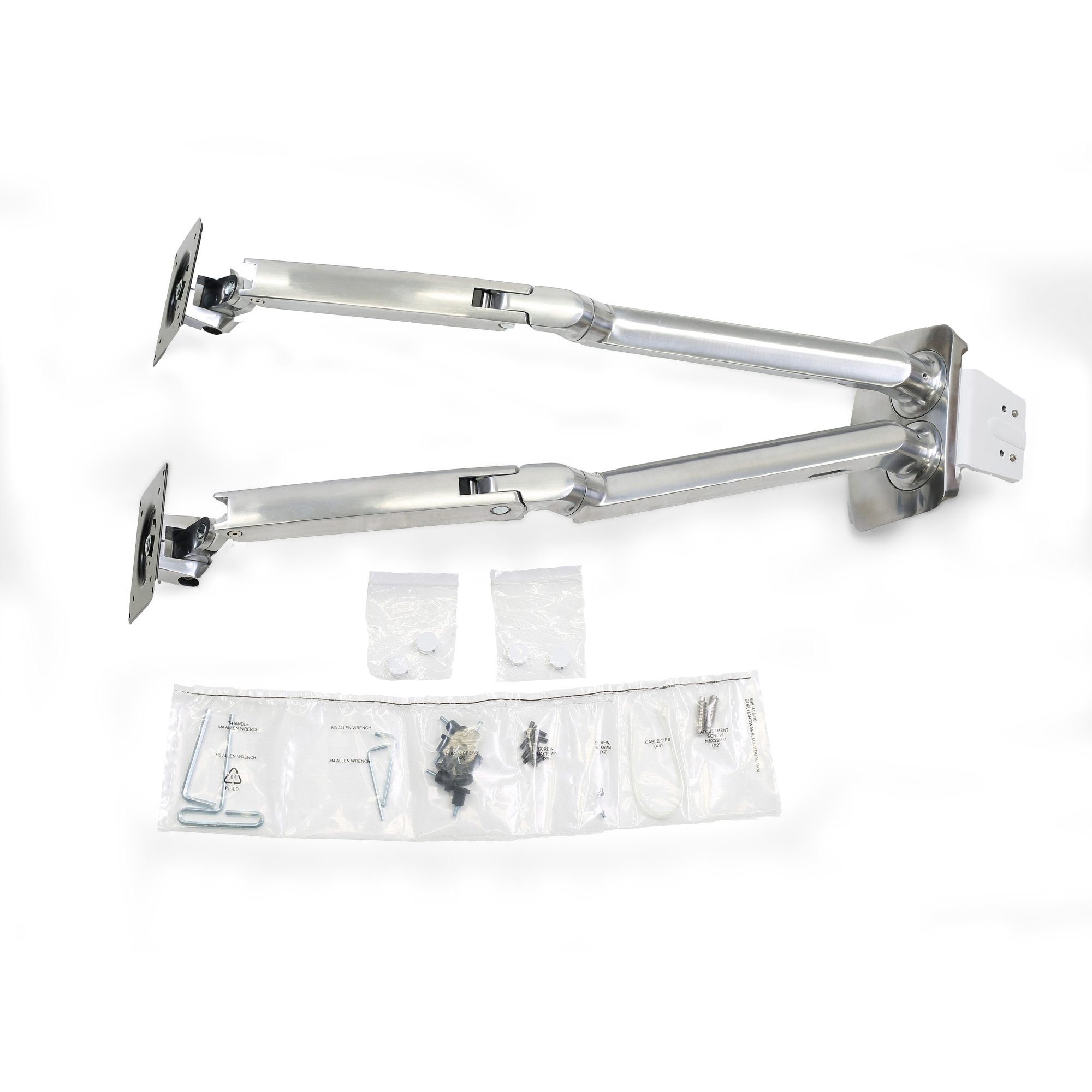 Ergotron 45-496-026 MXV Desk Mount Dual Monitor Arm (polished aluminum)