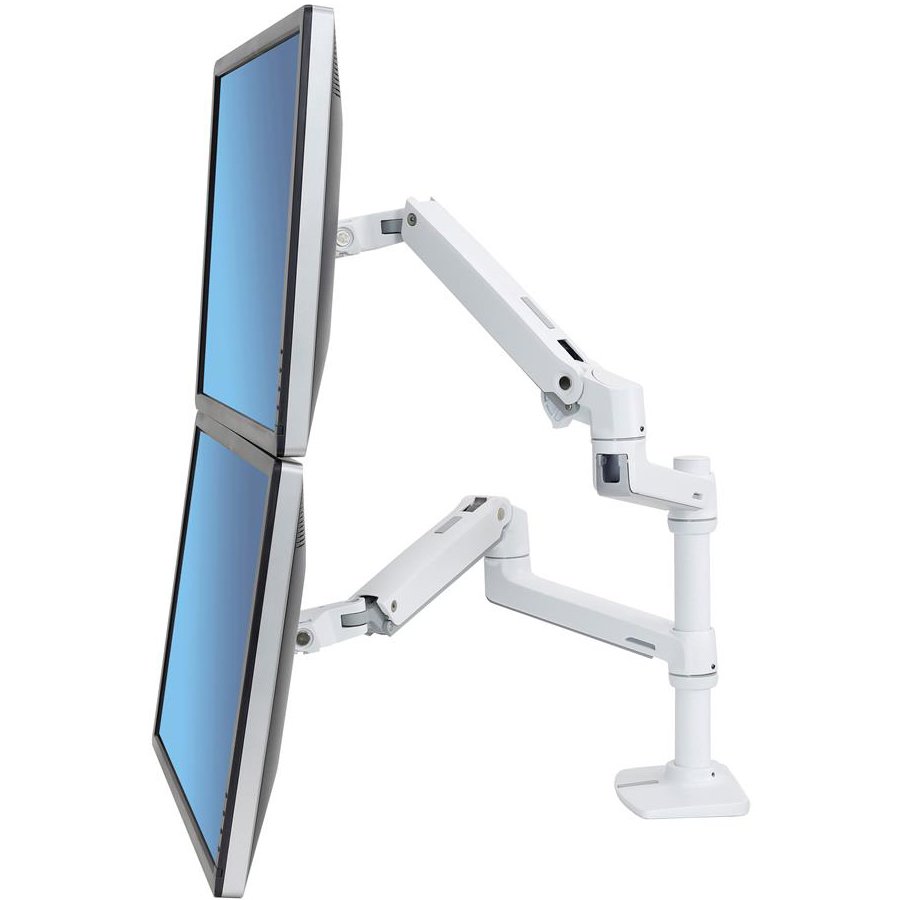 Ergotron 45-502-216 LX Dual Stacking Arm with Under Mount C-Clamp