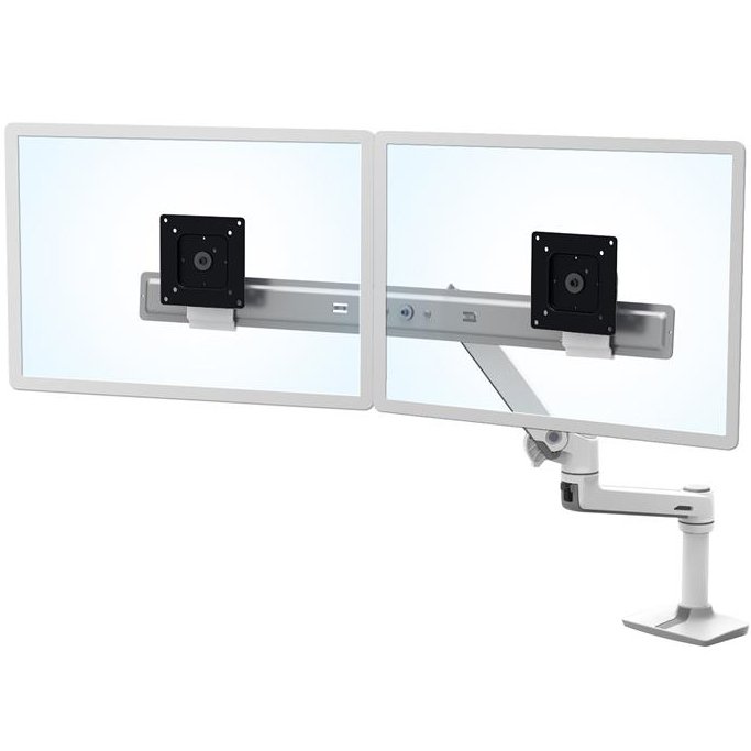 Ergotron 45-522-216 LX Desk Dual Direct Arm with Under Mount C-Clamp