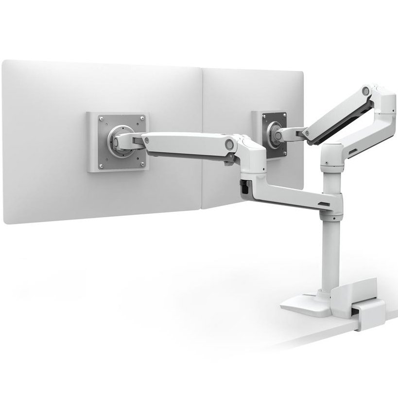 Ergotron 45-525-216 LX Dual Stacking Arm with Top Mount C-Clamp
