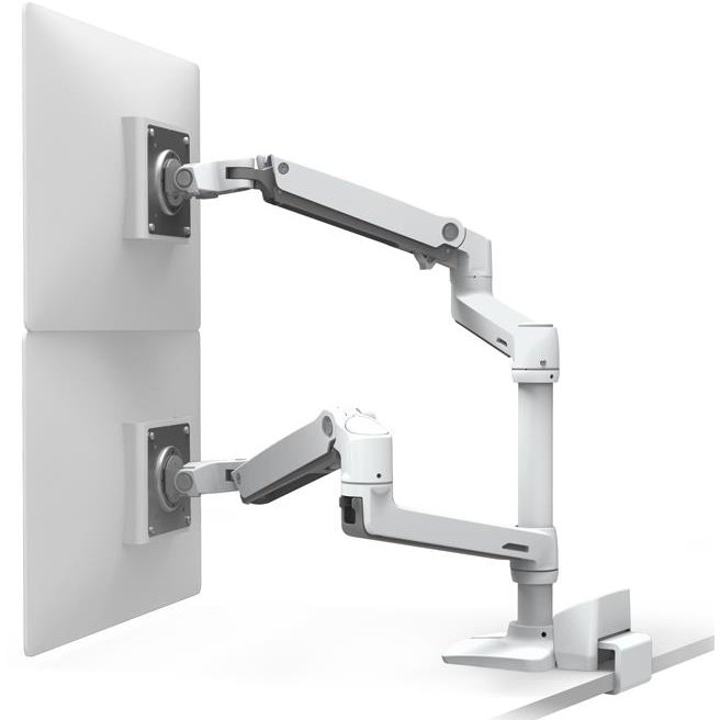 Ergotron 45-525-216 LX Dual Stacking Arm with Top Mount C-Clamp