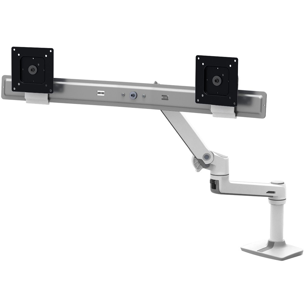 Ergotron 45-527-216 LX Desk Dual Direct Arm with Top Mount C-Clamp