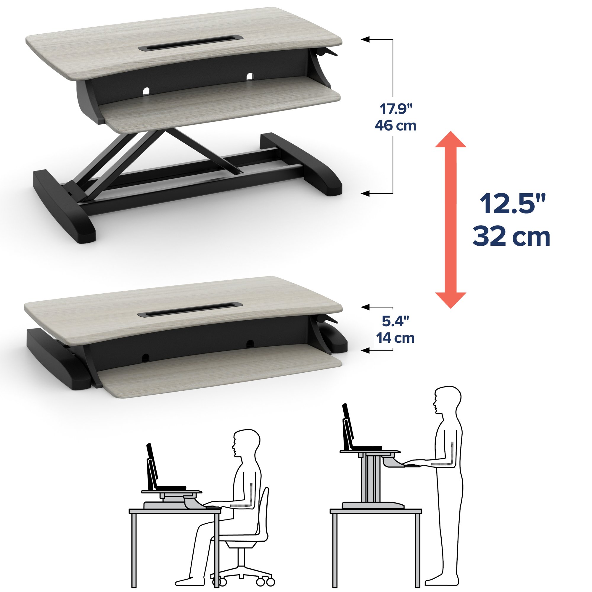 Ergotron 33-458-917 WorkFit-Z Mini Sit-Stand Desktop Workstation