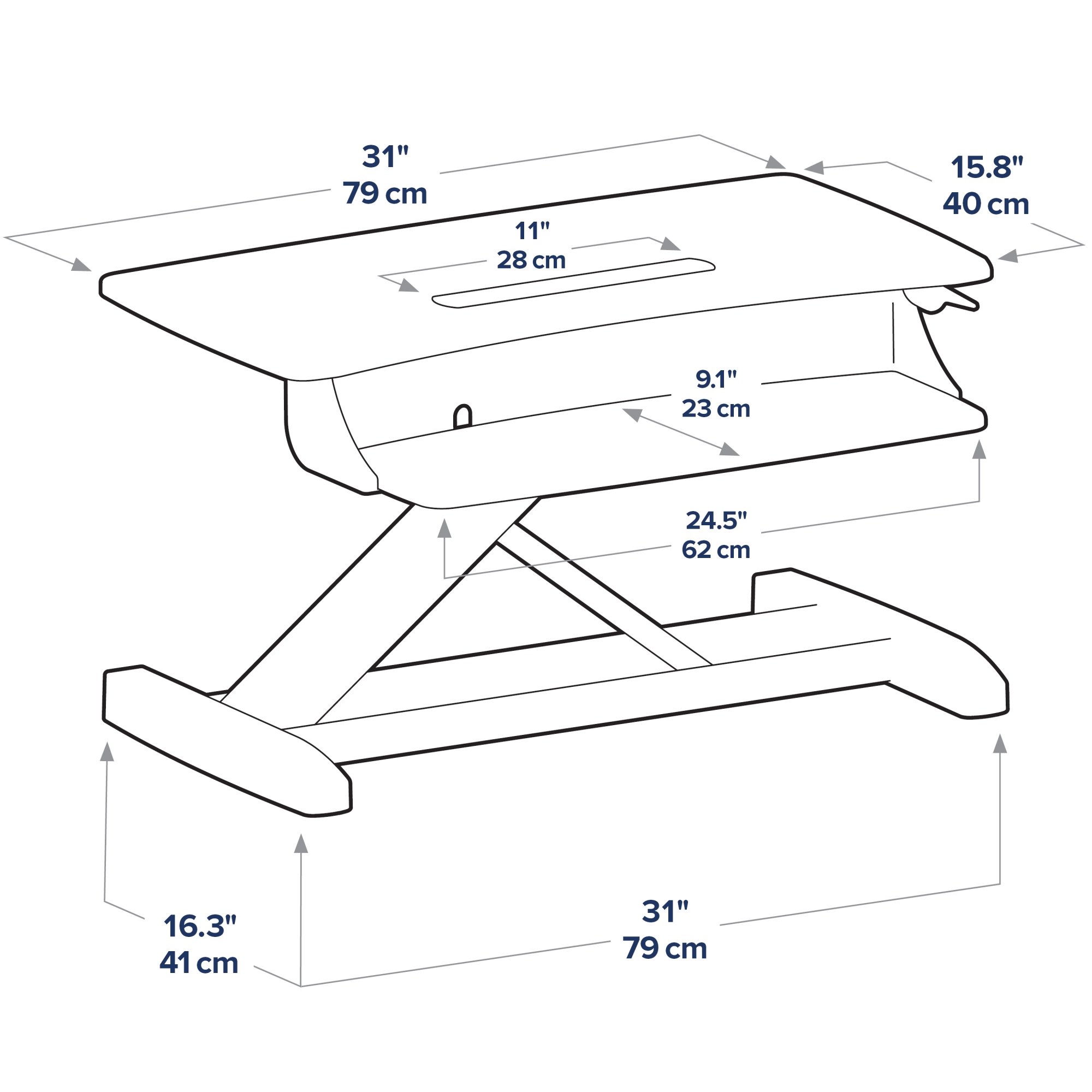 Ergotron 33-458-917 WorkFit-Z Mini Sit-Stand Desktop Workstation