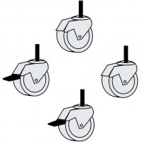 Ergotron 640RT 5" diameter Heavy Duty Casters (set of 4)