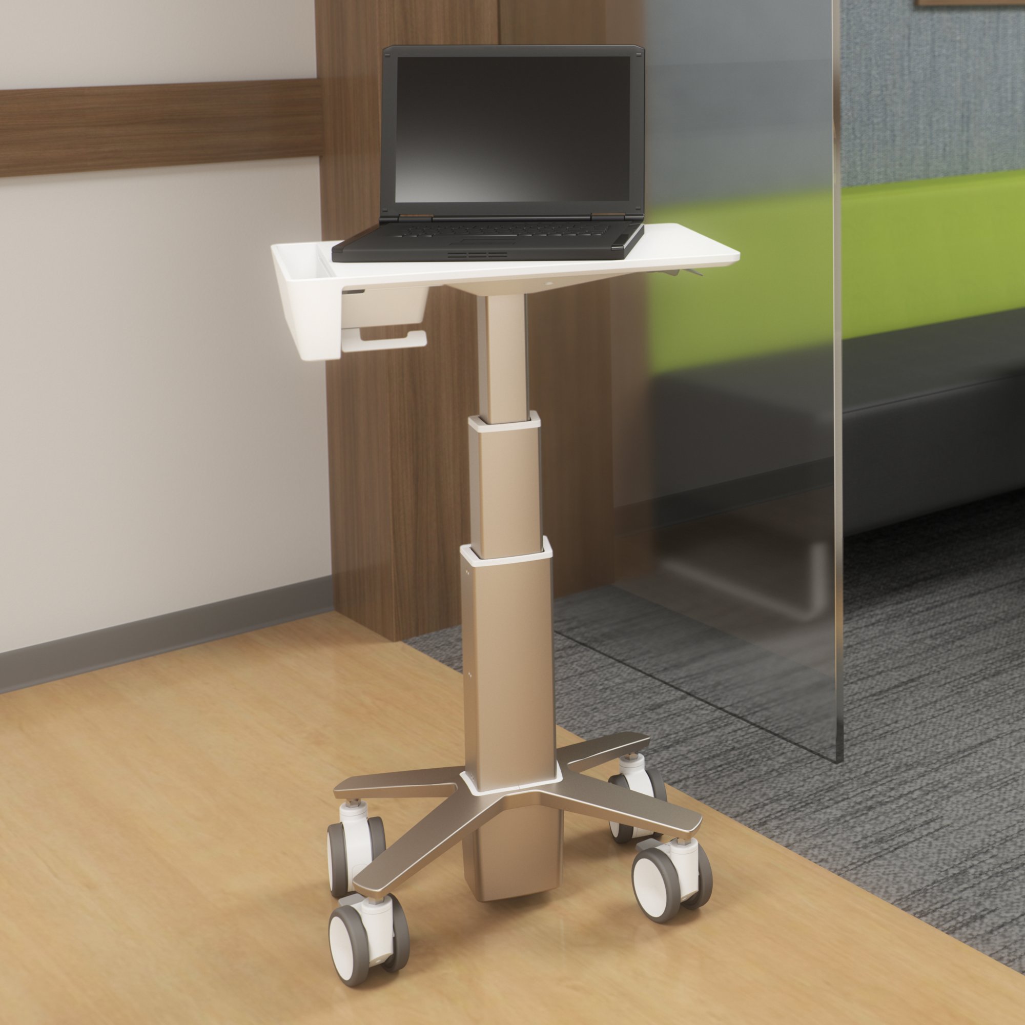 Ergotron C50-1100-0 CareFit Slim Medical Laptop Cart, non-powered