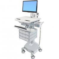 Ergotron SV44-2392-1 SV Electric Lift Cart with Pivot, LiFe Powered, 9 Drawers