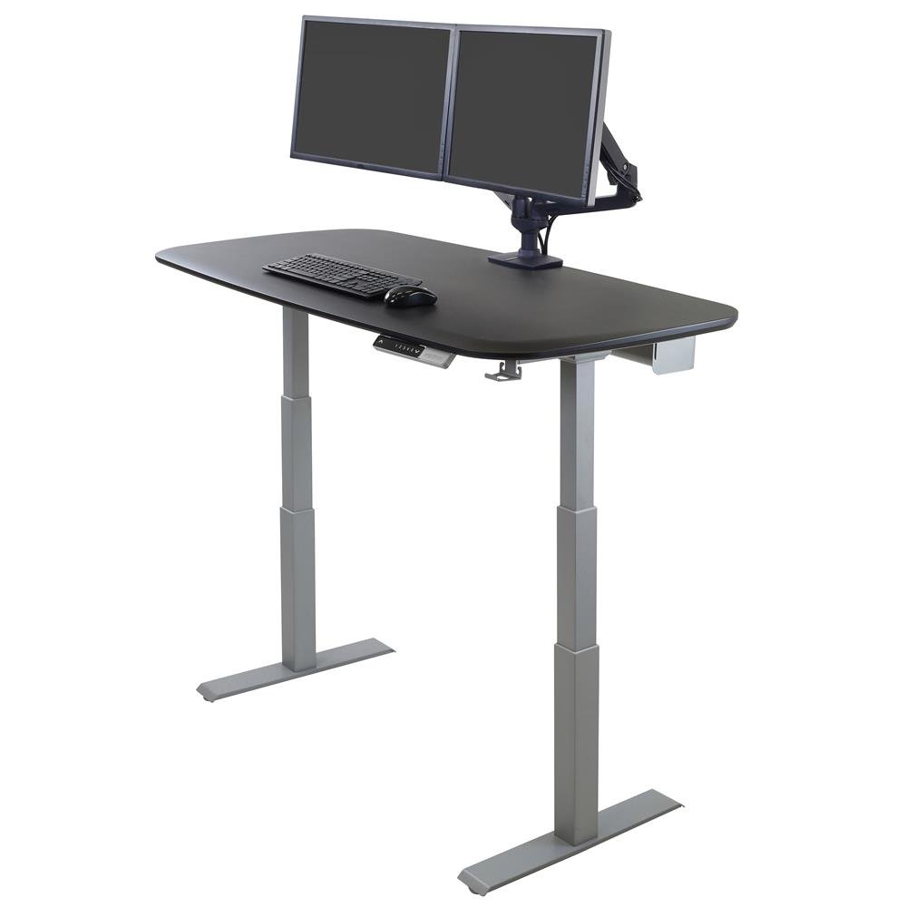 WorkFit Electric Sit-Stand Desk with Dual Monitor Side-by-Side Arm