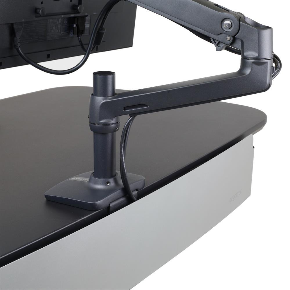 WorkFit Electric Sit-Stand Desk with Desk Mount Single Monitor Arm