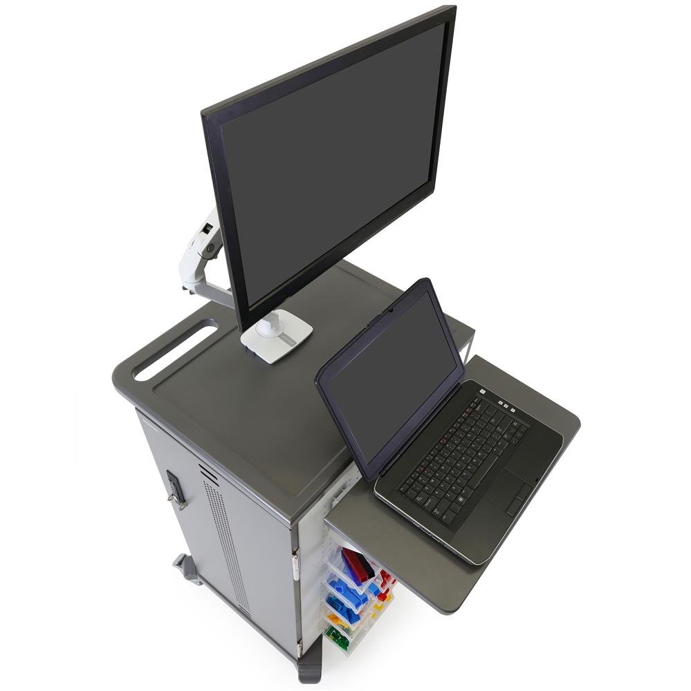Flexible workstation - Attach an MXV Monitor Arm to show a video or project instructions
