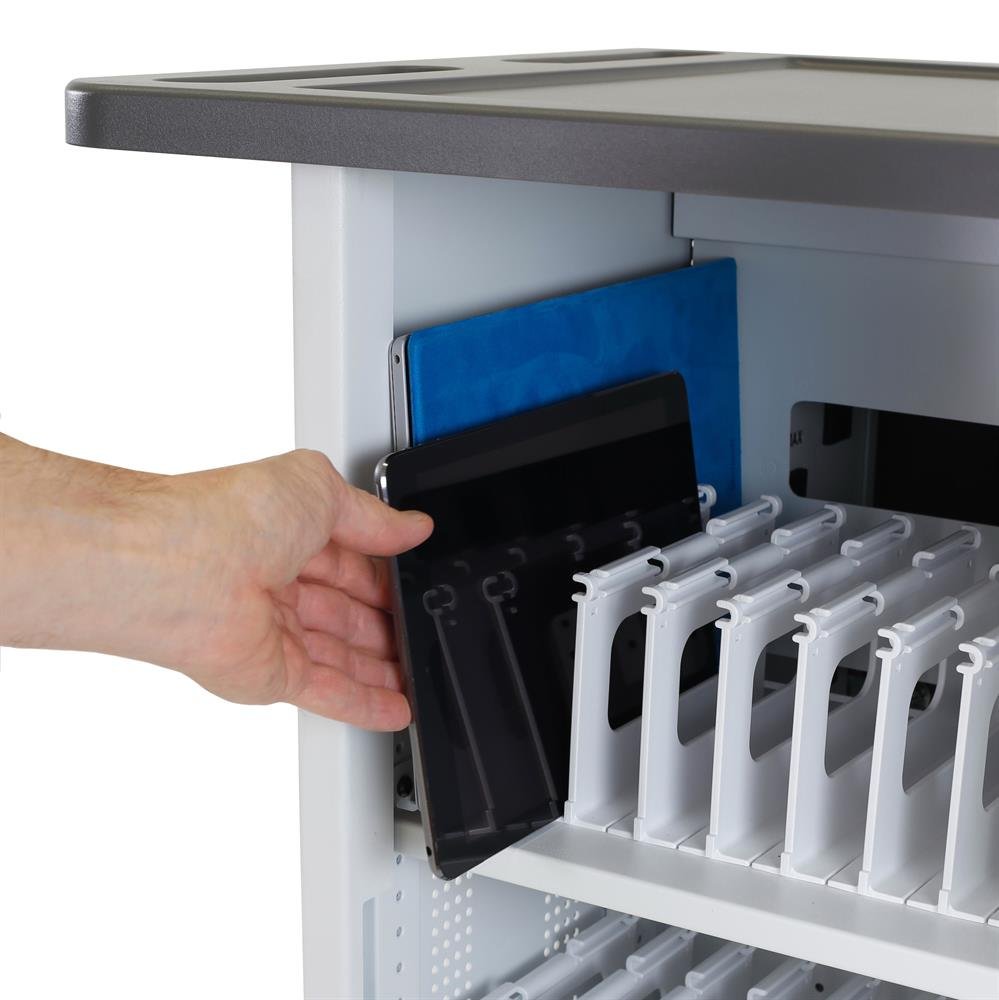 Charge up to 40 tablets, smartphones or e-readers in this customizable charging cart