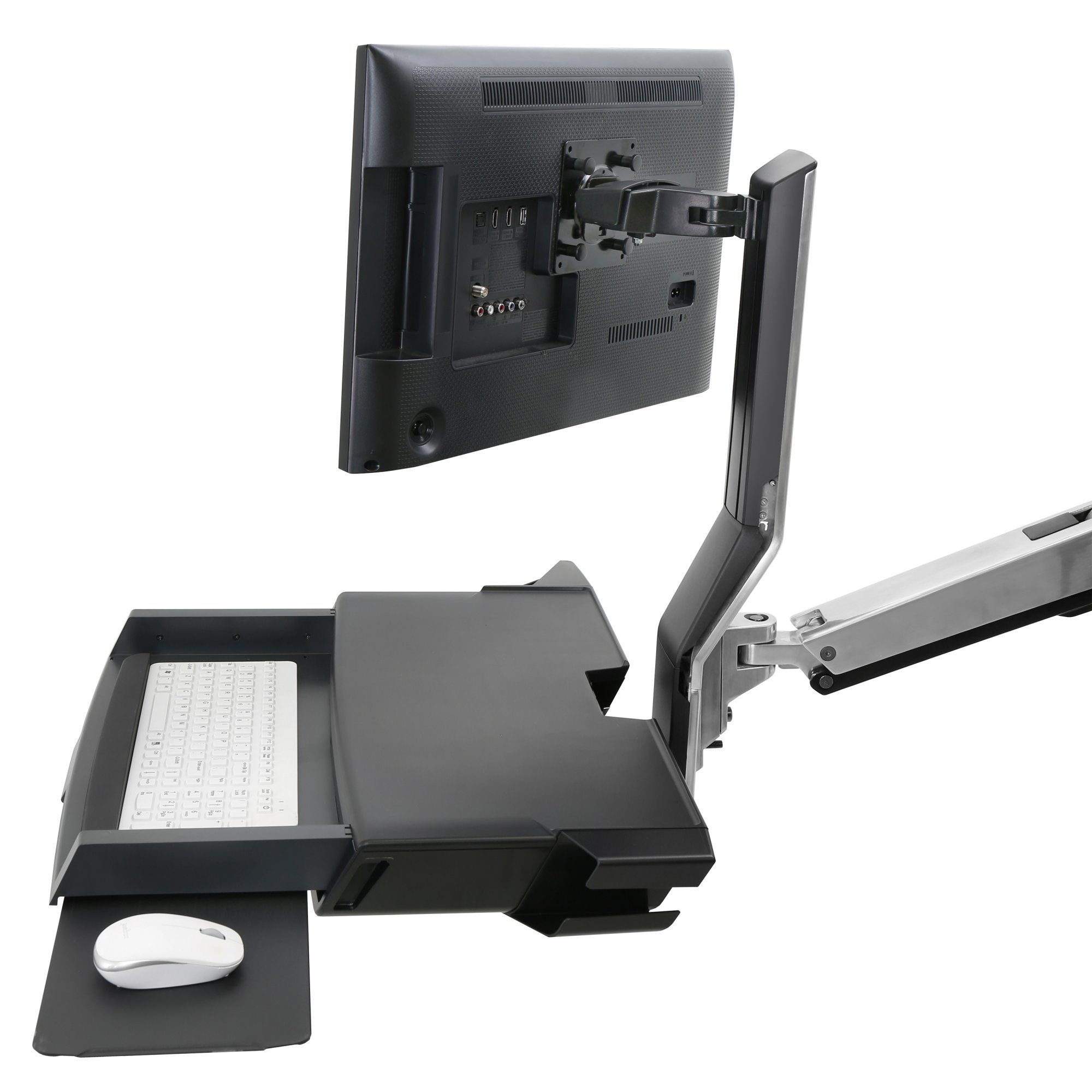 Ergotron 45-594-026 SV Combo System with Worksurface, Small CPU Holder (aluminum)