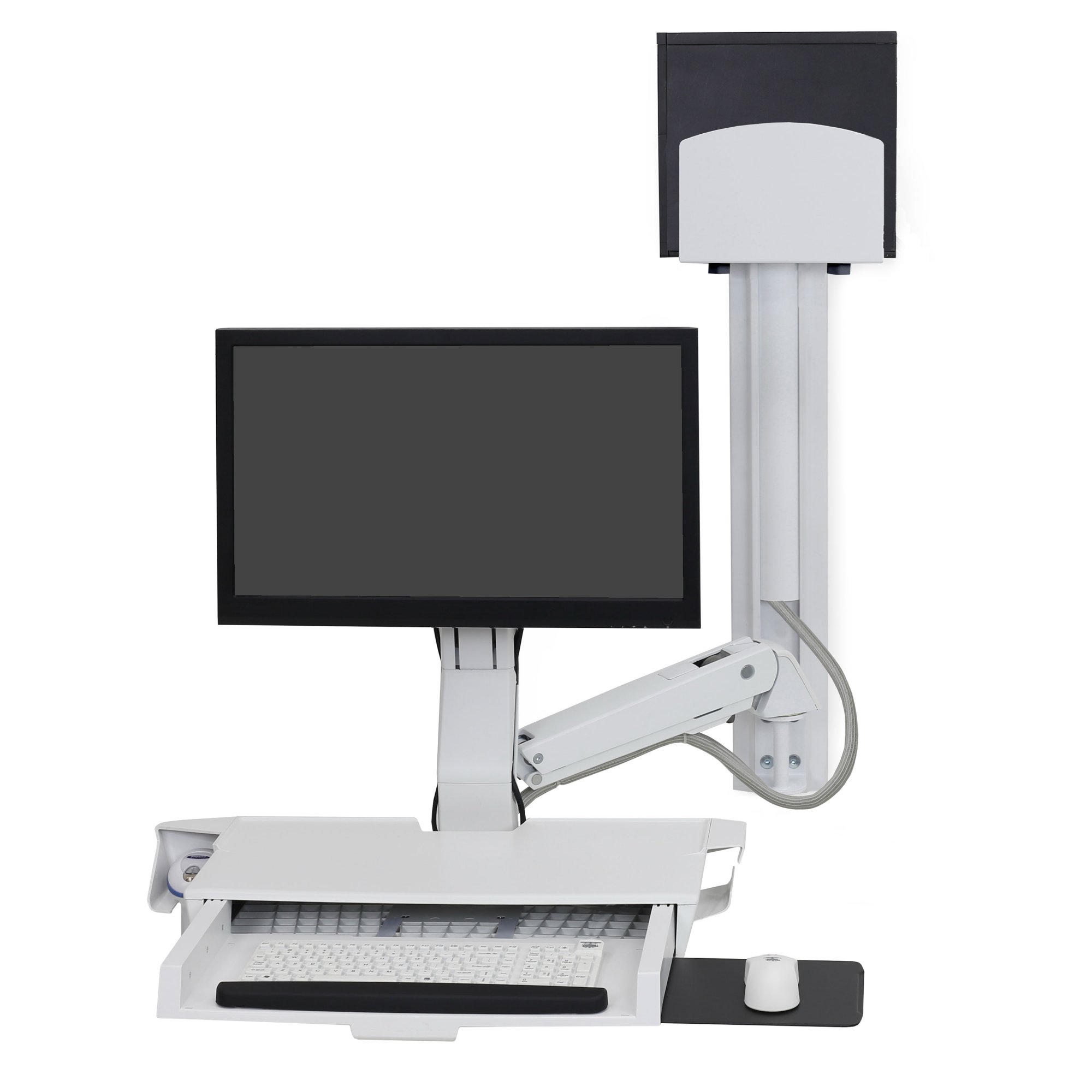 Ergotron 45-595-216 SV Sit-Stand Combo System with Medium CPU Holder (white)