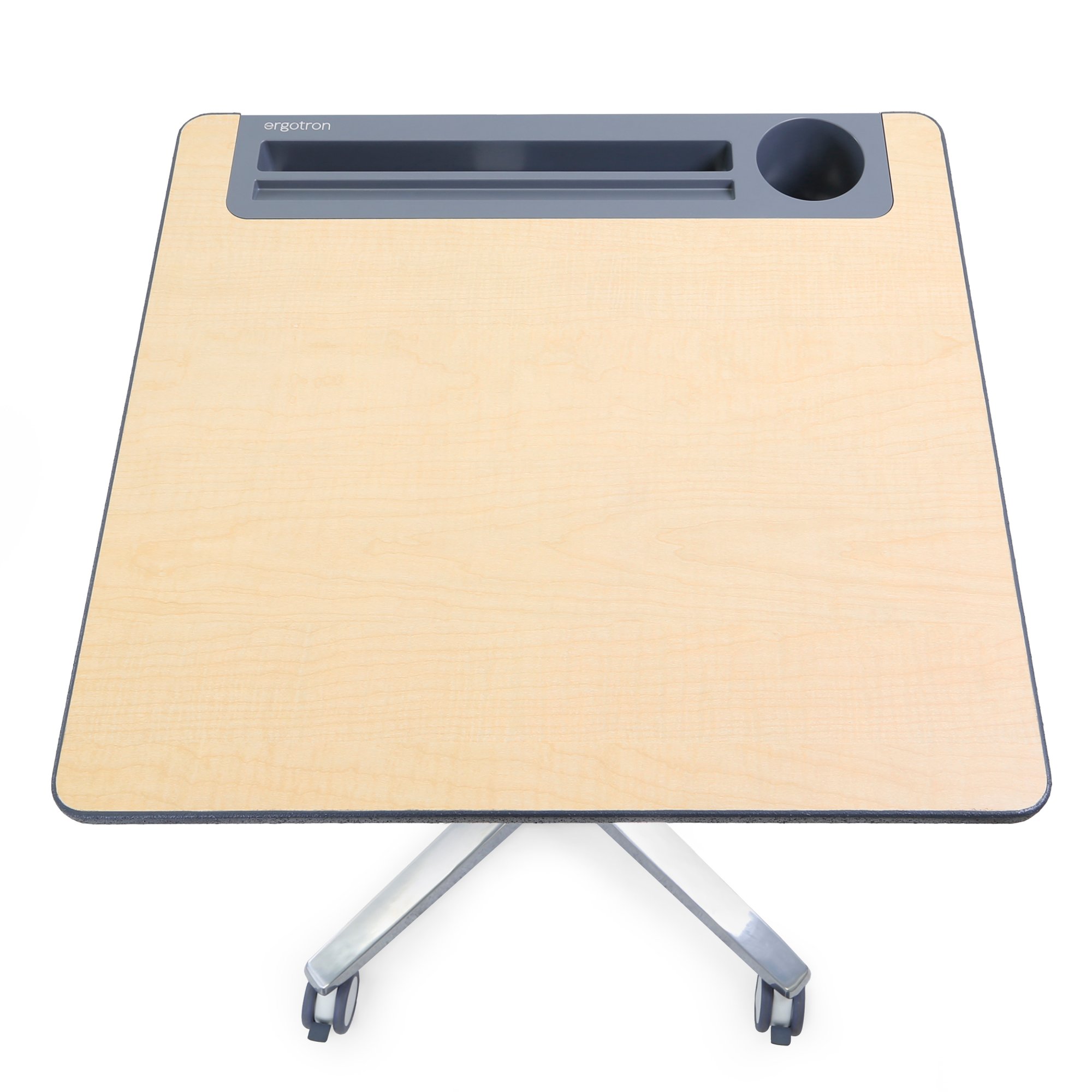 Large worksurface - Includes cup holder, tablet slot and pen tray, plus backpack hook