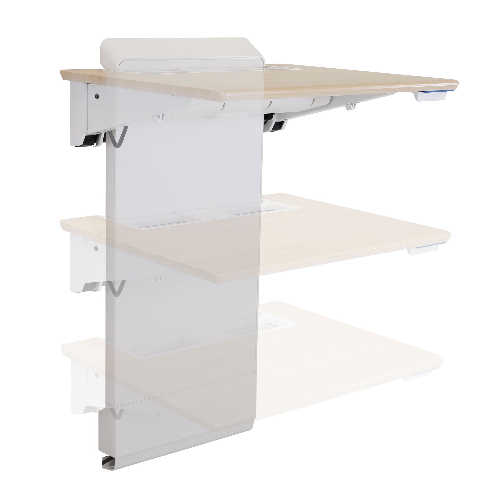 Provides the full BIFMA ergonomic height range of 22.6"–48.7" (57–124 cm)