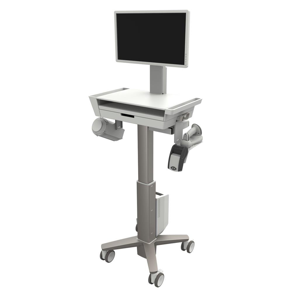 Arrest Perpetual patron Ergotron C50-3510-0 Light-Duty Medical CareFit Slim 2.0 LCD Cart, 1 Drawer