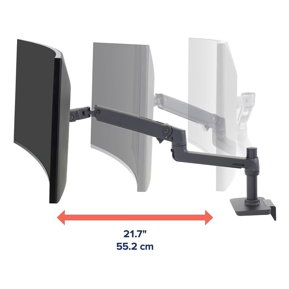 Ergotron 45-626-224 LX Desk Mount Monitor Arm with Low-Profile Clamp (matte black) 