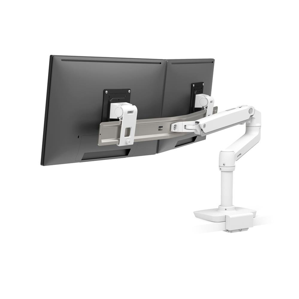 Ergotron 45-627-216 LX Desk Dual Direct Arm with Low-Profile Clamp (white)