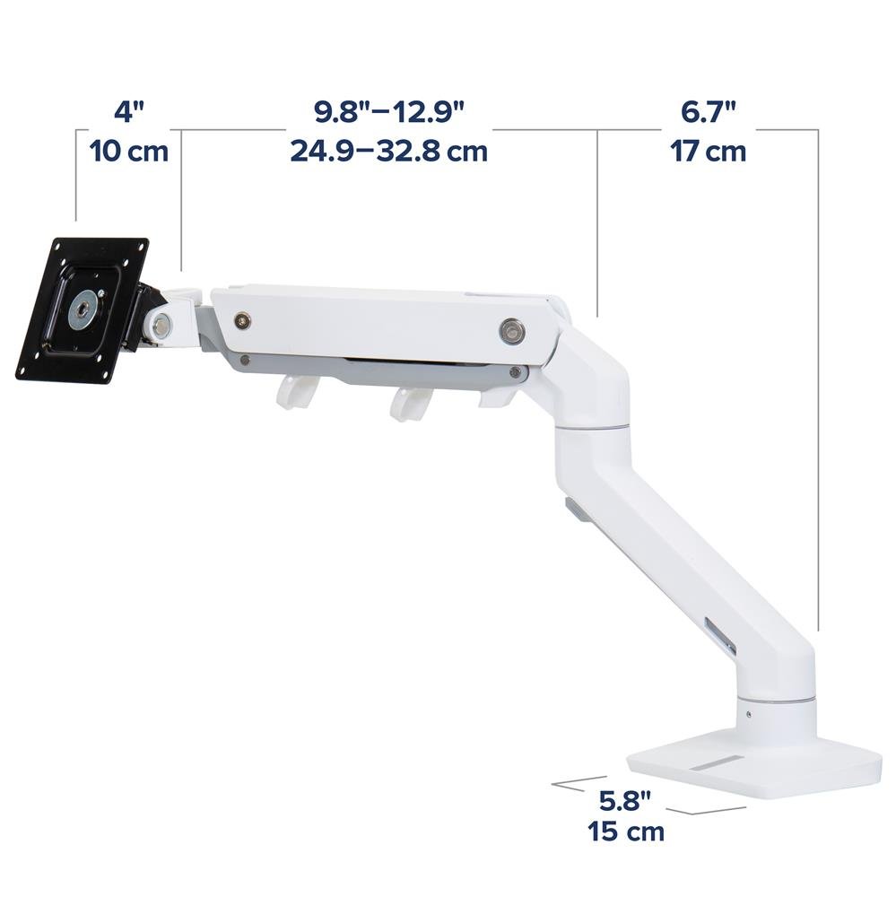 Ergotron 45-647-216 HX Desk Monitor Arm with HD Pivot for 1000R Displays (White)