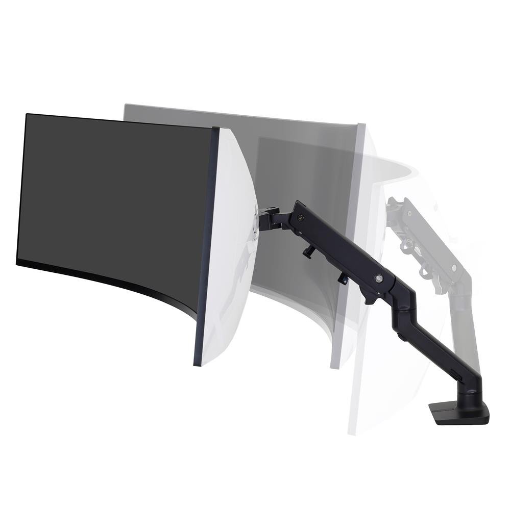 Ergotron 45-647-224 HX Desk Monitor Arm for 1000R Displays with HD Pivot (black)