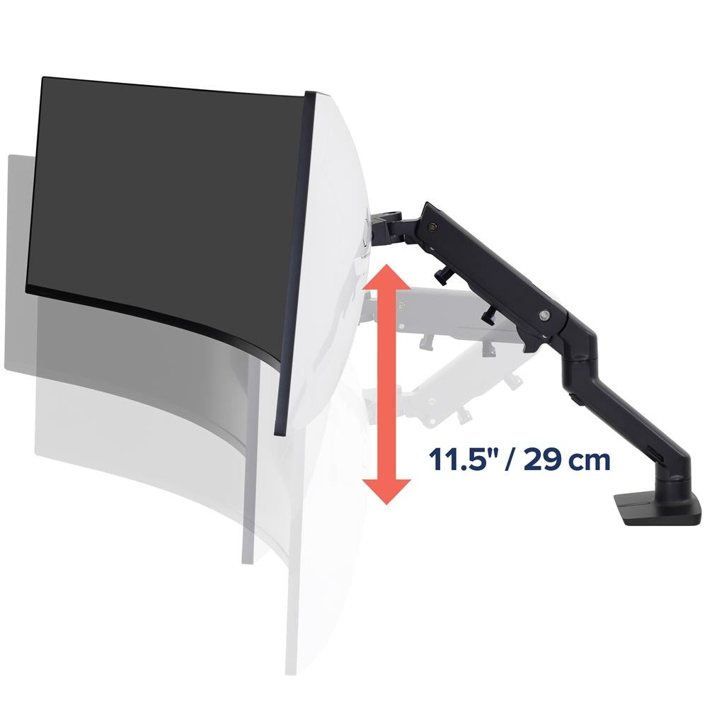 Ergotron 45-647-224 HX Desk Monitor Arm for 1000R Displays with HD Pivot (black)