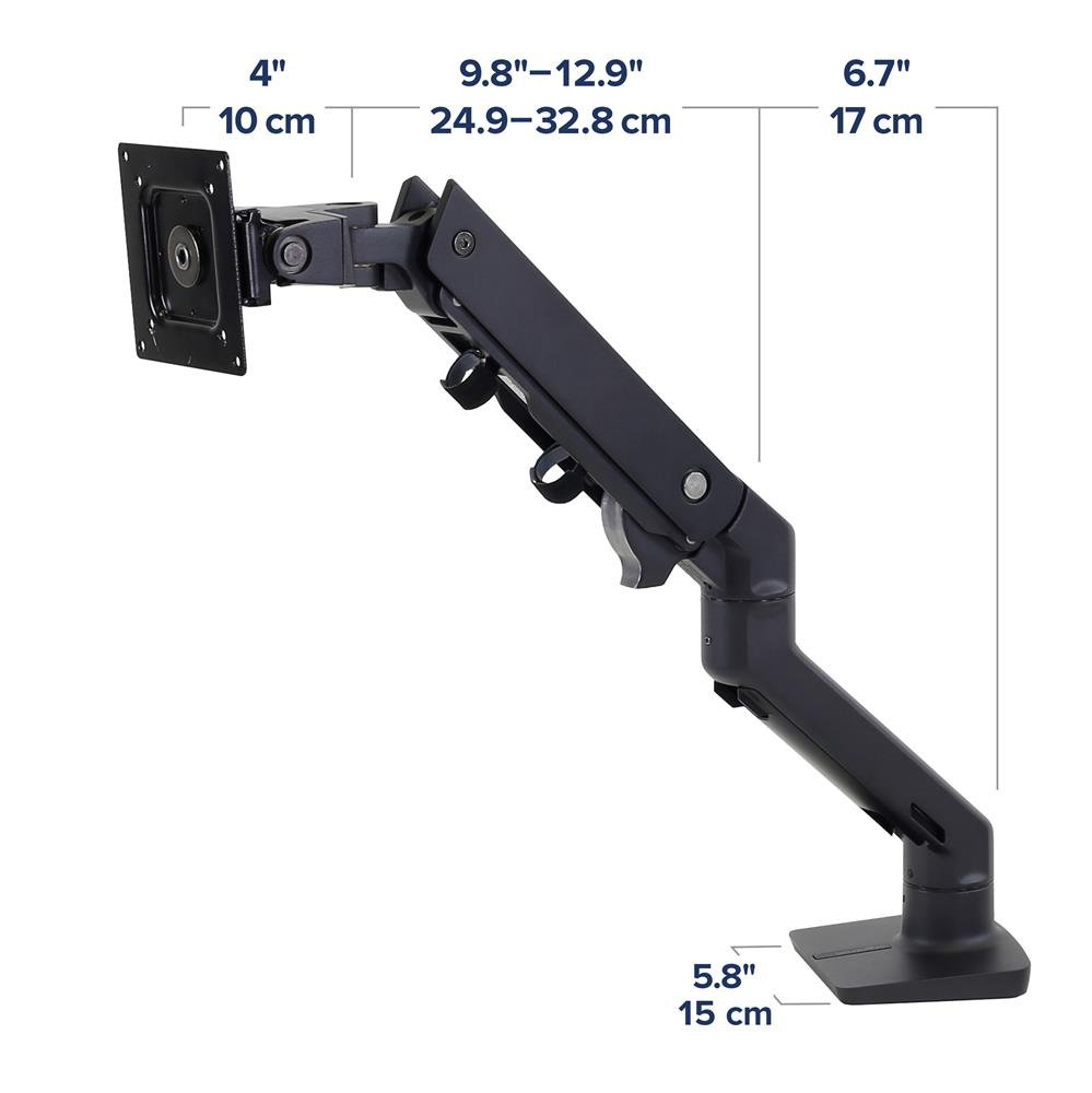 Ergotron 45-647-224 HX Desk Monitor Arm for 1000R Displays with HD Pivot (black)