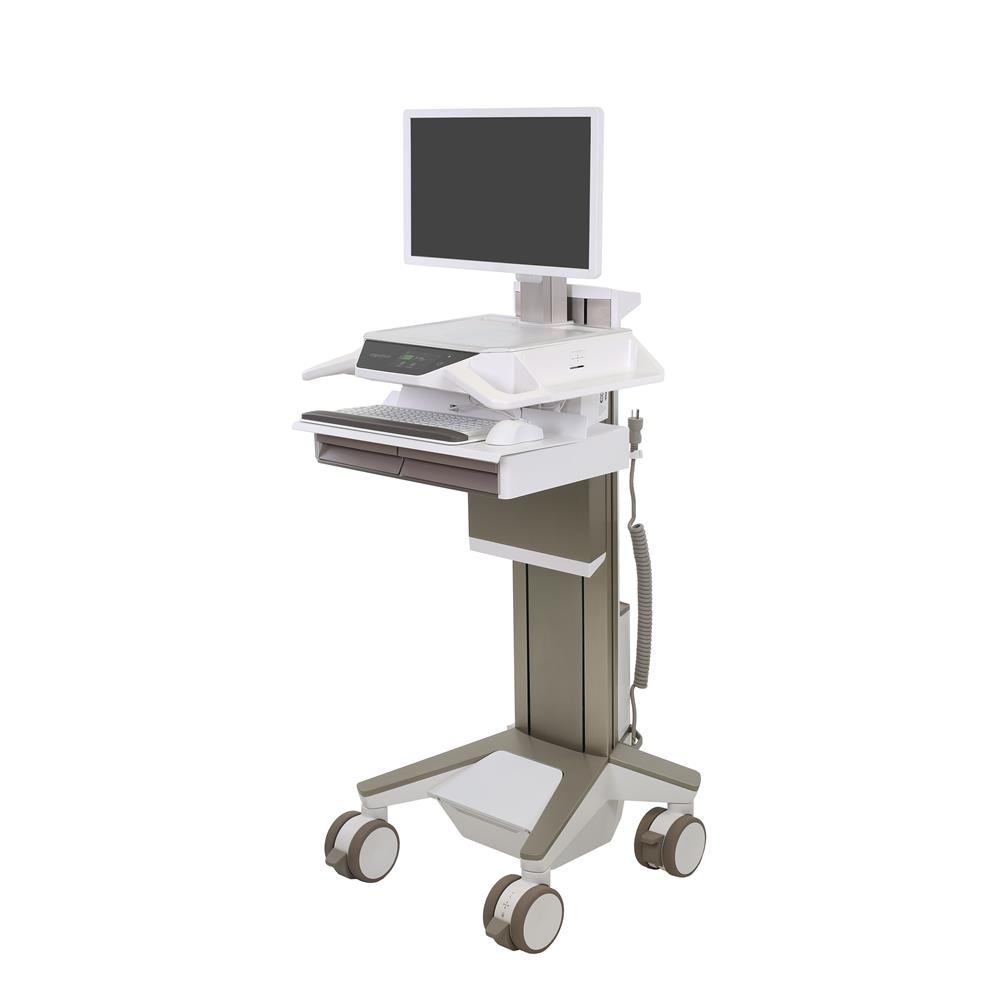 Ergotron C52-22A1-1 CareFit Pro Electric Lift Cart, LiFe Powered with 2 Drawers