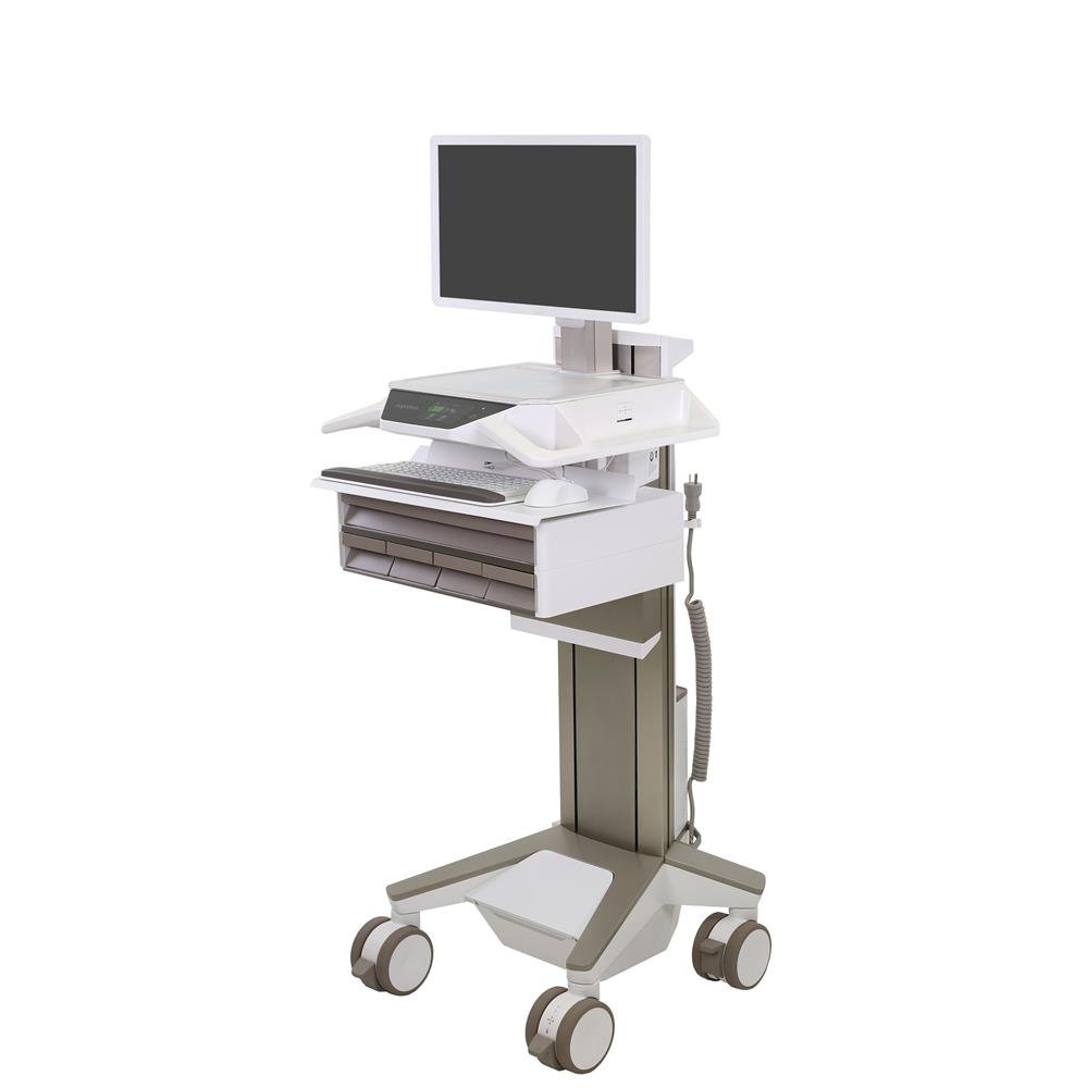 Ergotron C52-2251-1 CareFit Pro Electric Lift Cart, LiFe Powered with 5 Drawers