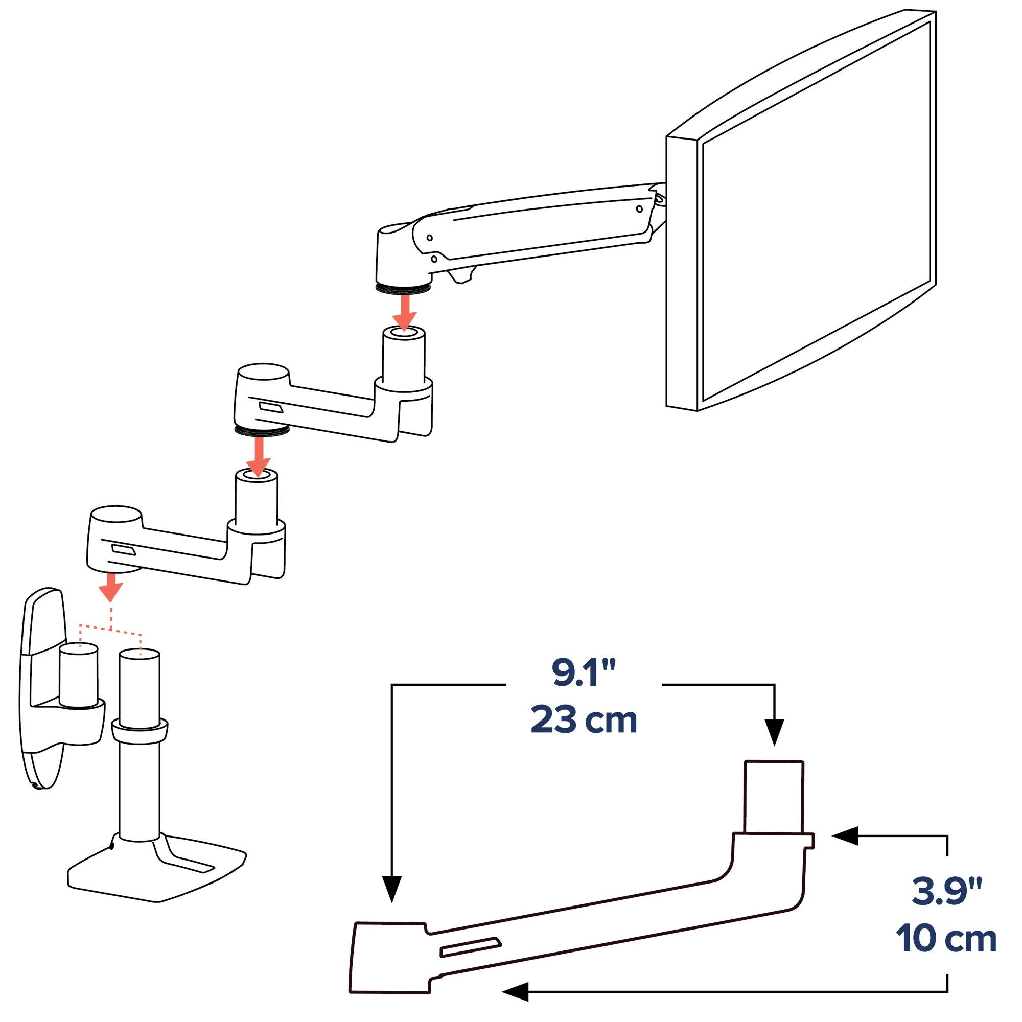 Ergotron 45-289-216 LX Extension (white)