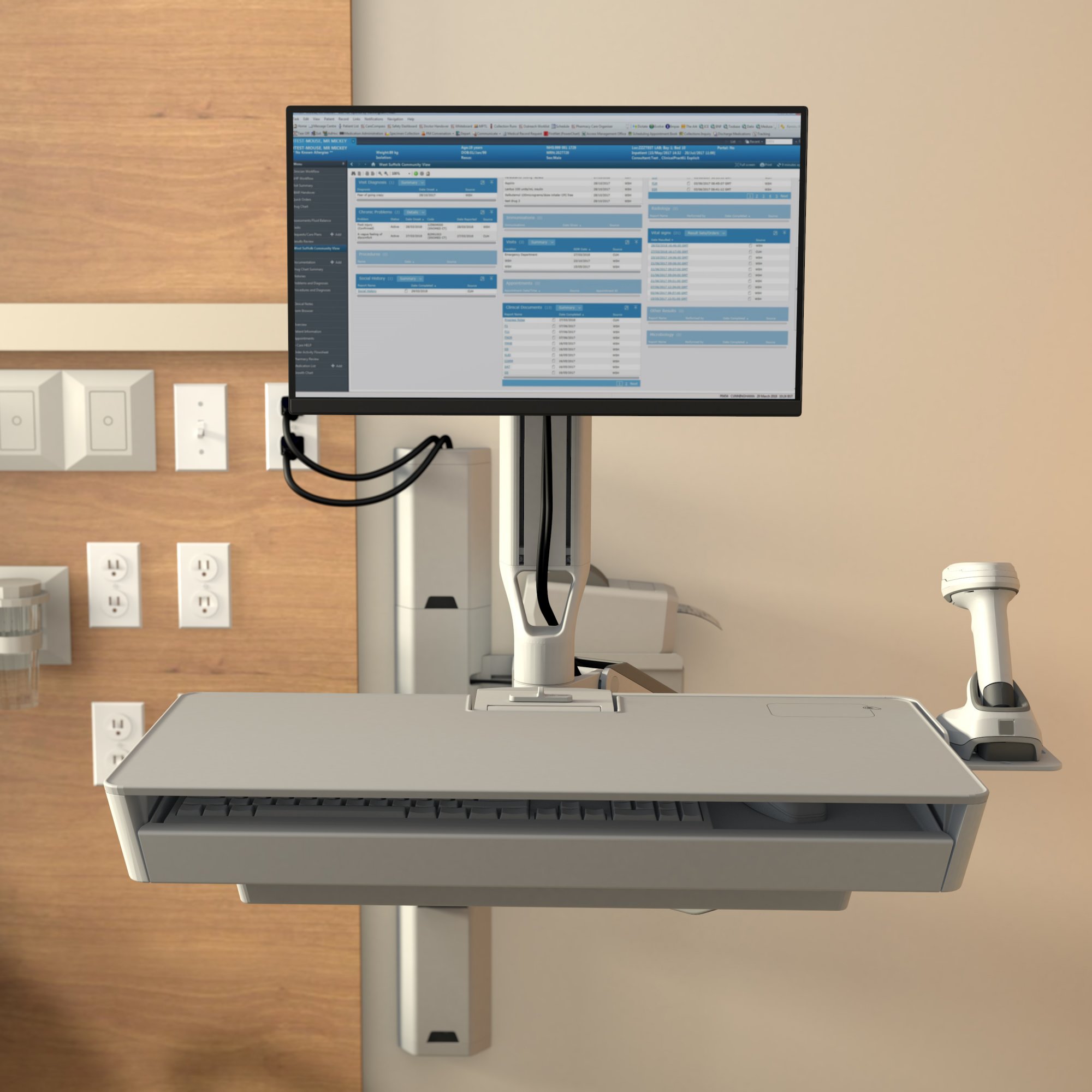 Ergotron 45-619-251 CareFit Combo System with Worksurface