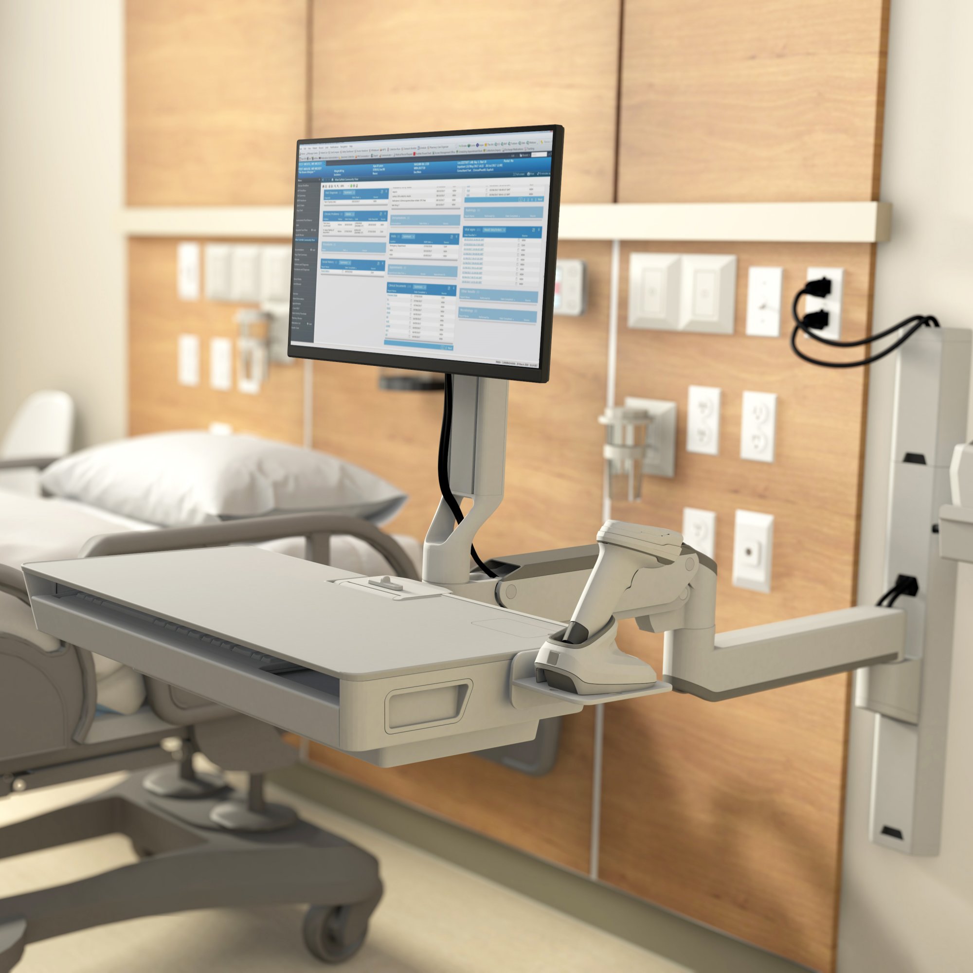Ergotron 45-619-251 CareFit Combo System with Worksurface