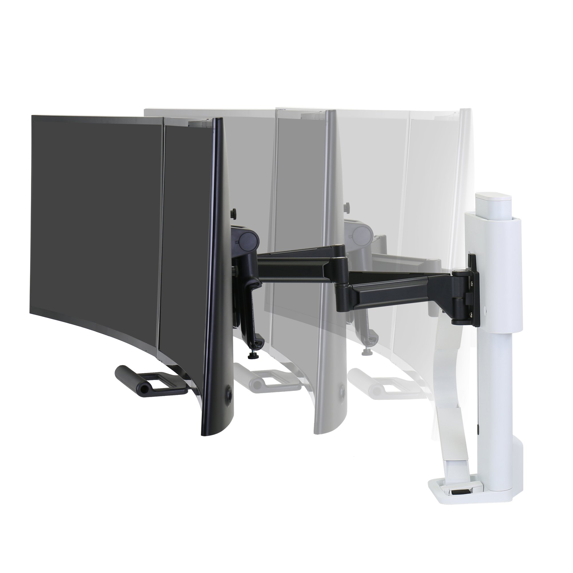 Ergotron TDD-MA-FS-251 TRACE Dual Monitor Mount with Slim-Profile Clamp (white)