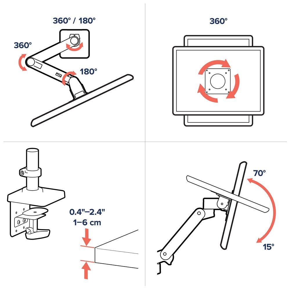 Ergotron 45-682-292 LX Pro Desk Mount Single Monitor Arm (black)