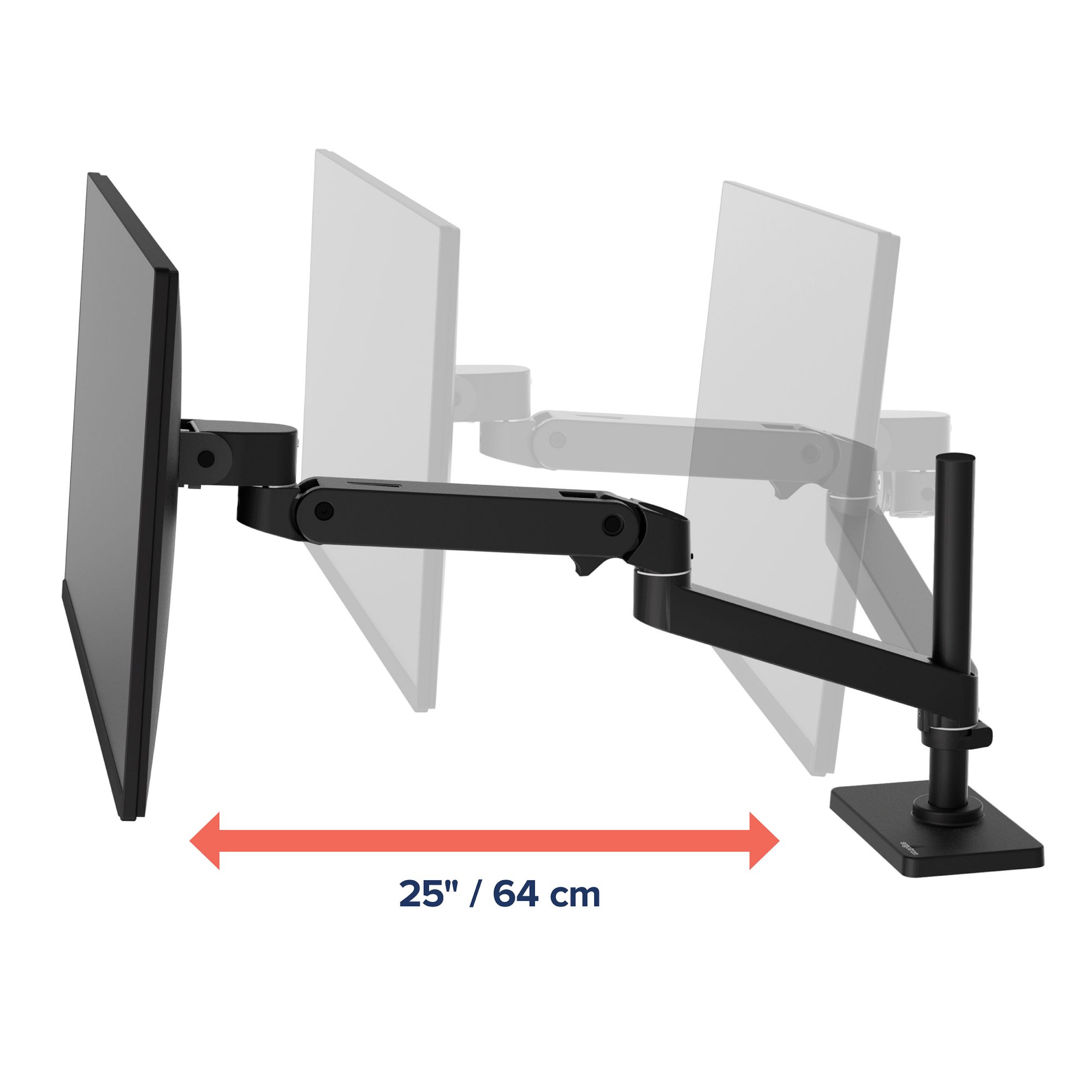 Ergotron 45-695-292 LX Pro Desk Mount Articulating Monitor Arm, Tall Pole (black)
