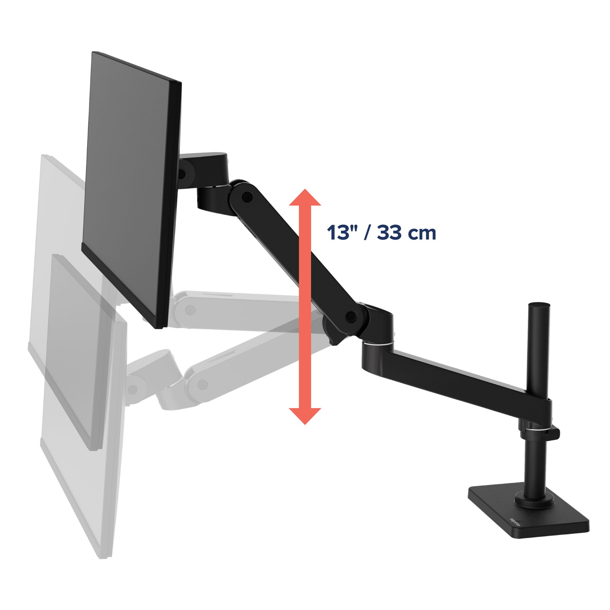 Ergotron 45-695-292 LX Pro Desk Mount Articulating Monitor Arm, Tall Pole (black)