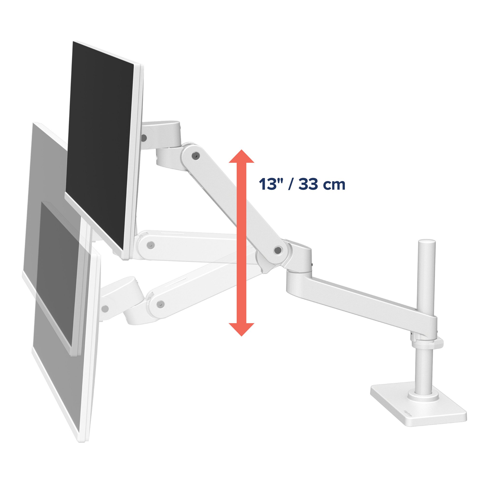 Ergotron 45-695-290 LX Pro Desk Mount Articulating Monitor Arm, Tall Pole (white)