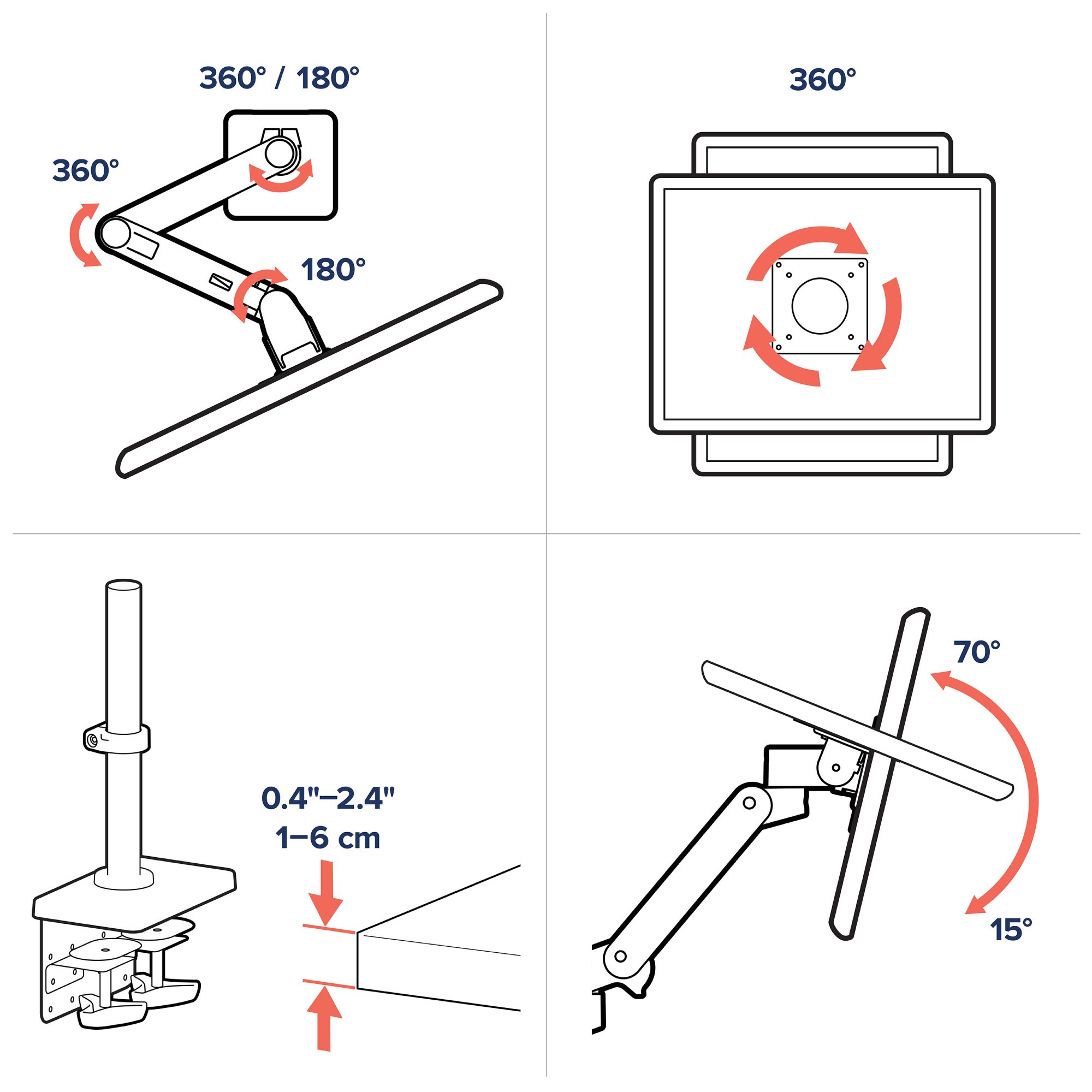Ergotron 45-695-290 LX Pro Desk Mount Articulating Monitor Arm, Tall Pole (white)
