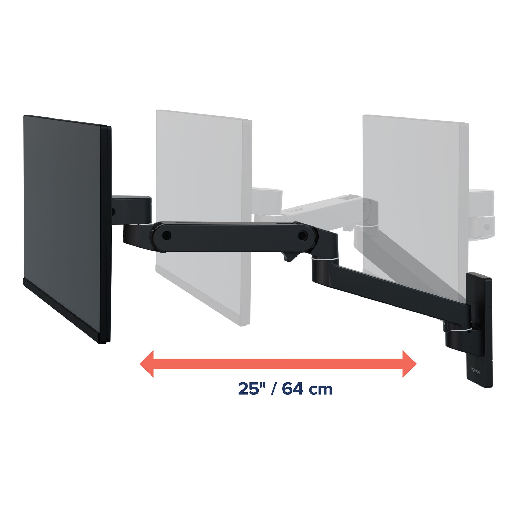 Ergotron 45-683-292 LX Pro Single Monitor Arm Wall Mount (black)